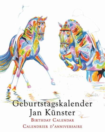 Fødselsdagskalender med heste tegnet af Jan Künstner