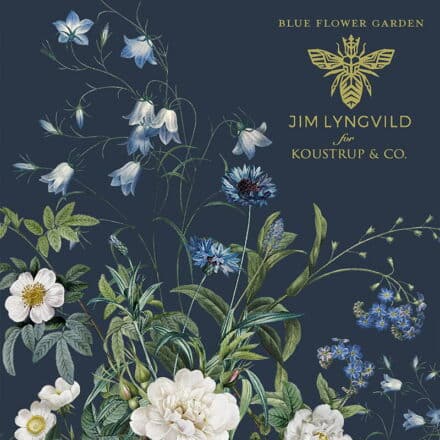 Kvadratiske brevkort med smukke motiver af blå og hvide blomster.