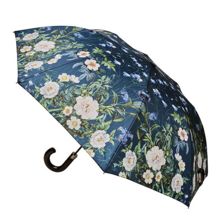 Paraplyen med Flower Garden af Jim Lyngvild er udstyret med et solidt og ergonomisk håndtag