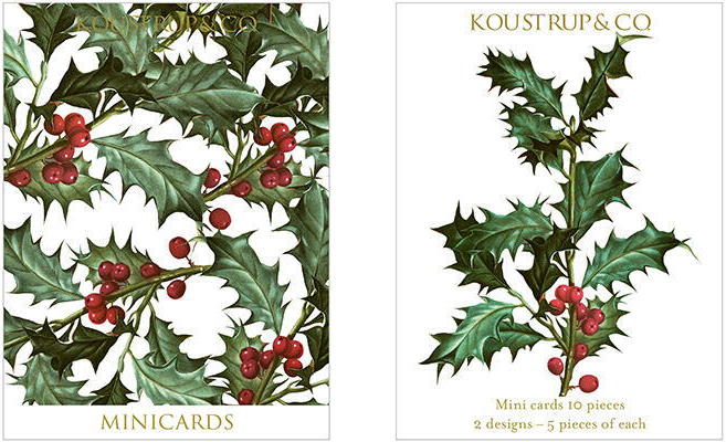 Kristtorn, Julekort / 10 minikort med kuverter