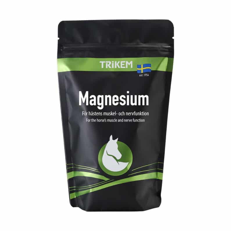 Magnesium kan gives til hesten ved behov fx stævneheste, ved spændte muskler, nervøse og ængstelige heste og ved mangel på magnesium i foderplanen