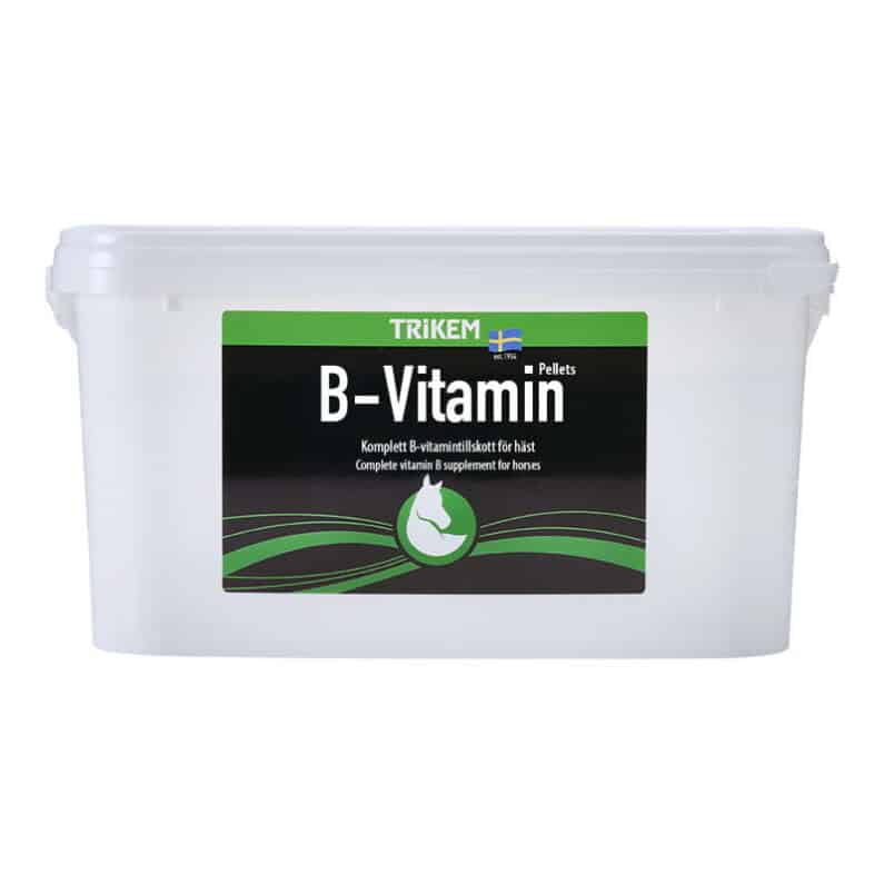 B-vitamin er et tilskud i piller til alle heste som dagligt tilskud eller ekstra tilskud i perioder med hårdere træning, konkurrence, sygdom eller fældning.
