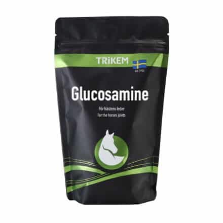'Glucosamine' er velegnet til ældre heste, stive led, genoptræning, høj træningsbelastning, konkurrenceheste.